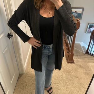 Charcoal grey knit cardigan sz M NWT